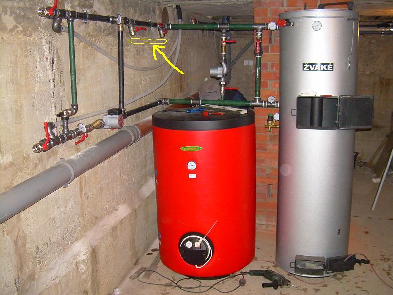 Kogu esialgne süsteem. Kollane on elektrikatla tulevane asukoht.