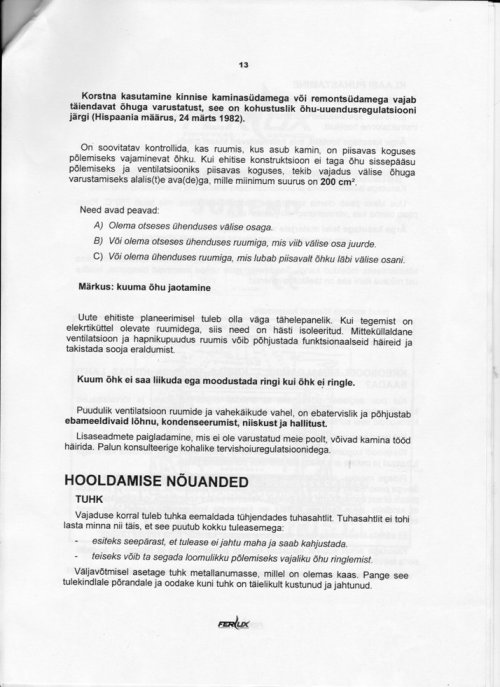 Ferlux südamiku kasutusjuhend lk. 13