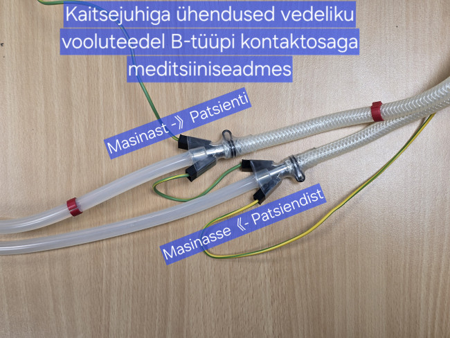 Med seadme isoleermaterjalist torustike ühendamine kaitsejuhiga